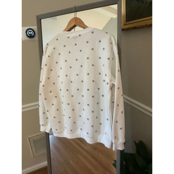 VINYL Holiday Christmas Sweatshirt Women’s Large White Gold Bow Ugly Sweater - Picture 7 of 7